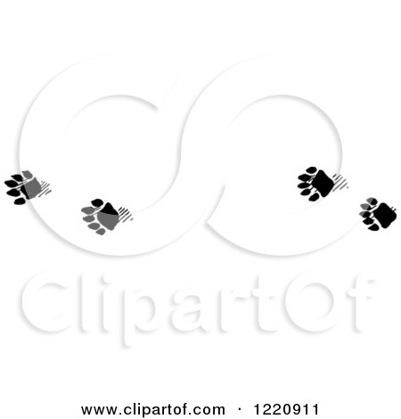 Clipart of Black and White Fisher Tracks - Royalty Free Vector Illustration by Picsburg