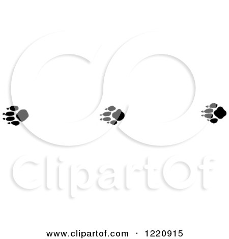 Clipart of Black and White Gray Fox Tracks - Royalty Free Vector Illustration by Picsburg