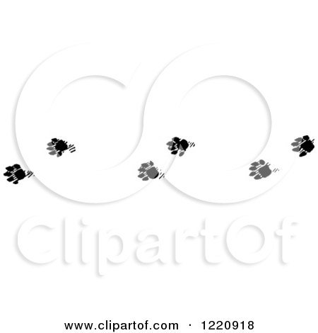 Clipart of Black and White Marten Tracks - Royalty Free Vector Illustration by Picsburg