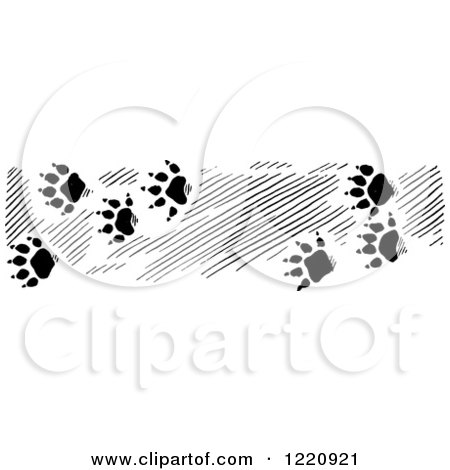 Clipart of Black and White Otter Tracks - Royalty Free Vector Illustration by Picsburg