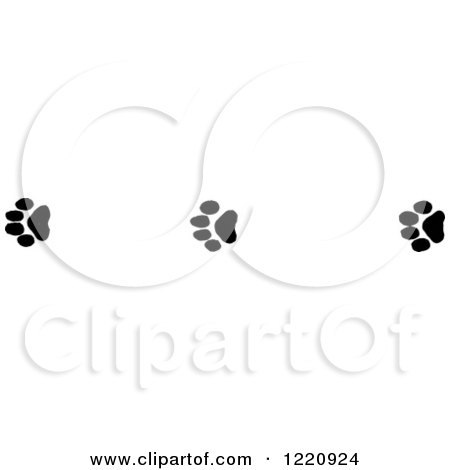 Clipart of Black and White Wildcat Tracks - Royalty Free Vector Illustration by Picsburg