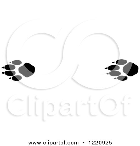 Clipart of Black and White Timber Wolf Tracks - Royalty Free Vector Illustration by Picsburg