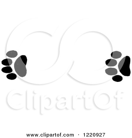 Clipart of Black and White Mountain Lion Tracks - Royalty Free Vector Illustration by Picsburg