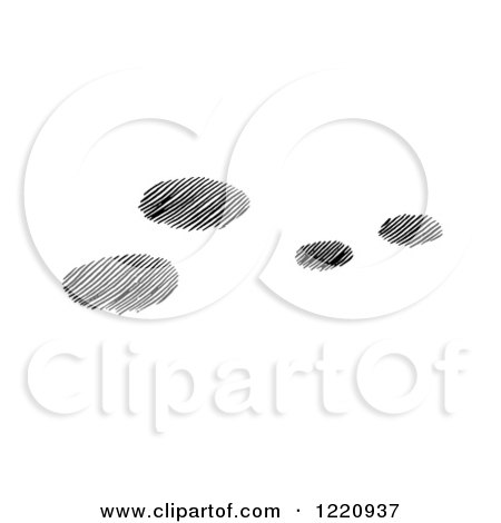 Clipart of Black and White Snowshoe Rabbit Tracks in Snow - Royalty Free Vector Illustration by Picsburg