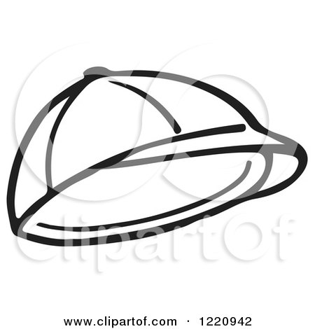 Clipart of a Black and White Hat - Royalty Free Vector Illustration by Picsburg