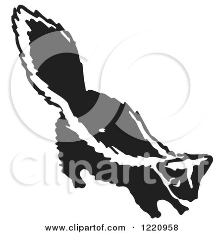 Clipart of a Black and White Skunk - Royalty Free Vector Illustration by Picsburg