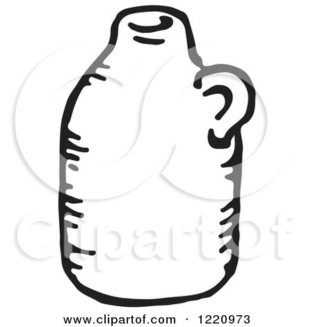 Clipart of a Black and White Jug - Royalty Free Vector Illustration by Picsburg