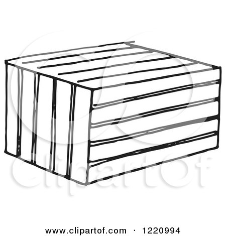 Clipart of a Black and White Crate or Animal Trap - Royalty Free Vector Illustration by Picsburg