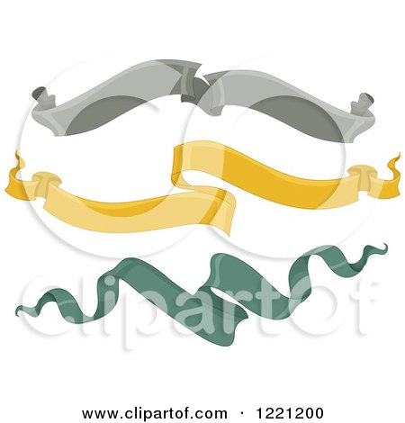 Clipart of Gray Yellow and Green Ribbons - Royalty Free Vector Illustration by BNP Design Studio