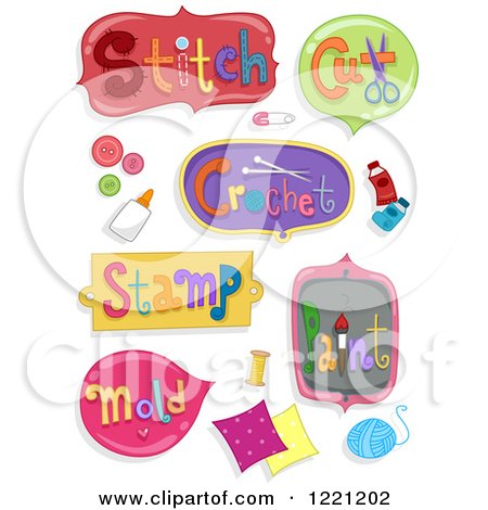 Clipart of Arts and Crafts Labels - Royalty Free Vector Illustration by BNP Design Studio