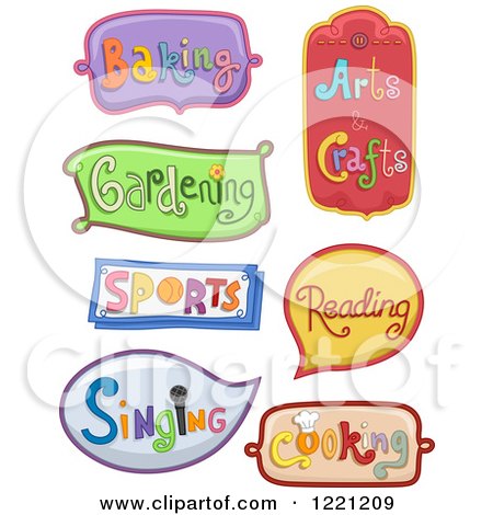 Clipart of Decorative Hobby Labels - Royalty Free Vector Illustration by BNP Design Studio