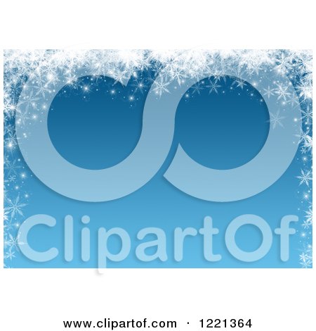 Clipart of a Blue Background with White Snowflakes - Royalty Free Illustration by KJ Pargeter