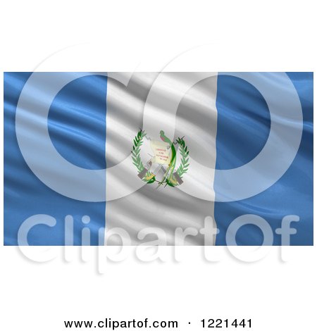 Clipart of a 3d Waving Flag of Guatemala with Rippled Fabric - Royalty Free Illustration by stockillustrations