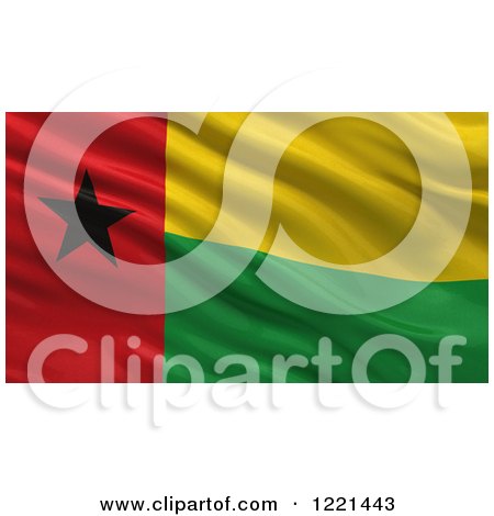 Clipart of a 3d Waving Flag of Guinea Bissau with Rippled Fabric - Royalty Free Illustration by stockillustrations