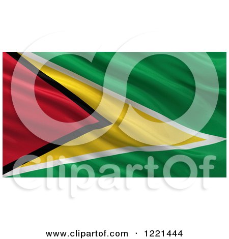 Clipart of a 3d Waving Flag of Guyana with Rippled Fabric - Royalty Free Illustration by stockillustrations