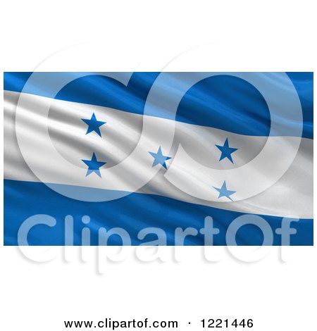 Clipart of a 3d Waving Flag of Honduras with Rippled Fabric - Royalty Free Illustration by stockillustrations