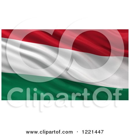 Clipart of a 3d Waving Flag of Hungary with Rippled Fabric - Royalty Free Illustration by stockillustrations