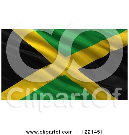 Clipart of a 3d Waving Flag of Jamaica with Rippled Fabric - Royalty Free Illustration by stockillustrations