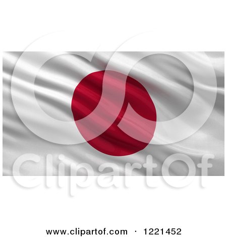 Clipart of a 3d Waving Flag of Japan with Rippled Fabric - Royalty Free Illustration by stockillustrations