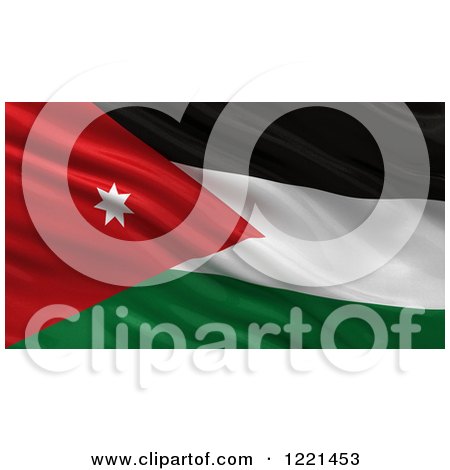 Clipart of a 3d Waving Flag of Jordan with Rippled Fabric - Royalty Free Illustration by stockillustrations