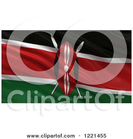Clipart of a 3d Waving Flag of Kenya with Rippled Fabric - Royalty Free Illustration by stockillustrations