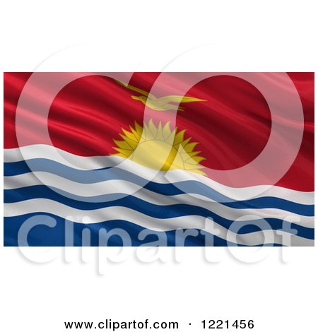 Clipart of a 3d Waving Flag of Kiribati with Rippled Fabric - Royalty Free Illustration by stockillustrations