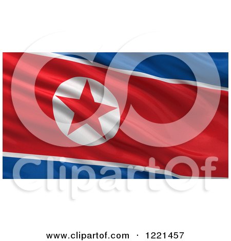Clipart of a 3d Waving Flag of North Korea with Rippled Fabric - Royalty Free Illustration by stockillustrations