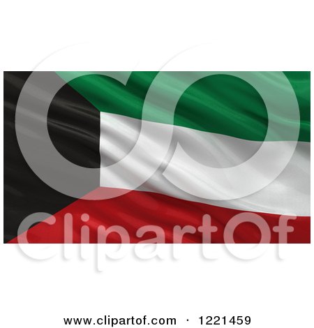 Clipart of a 3d Waving Flag of Kuwait with Rippled Fabric - Royalty Free Illustration by stockillustrations