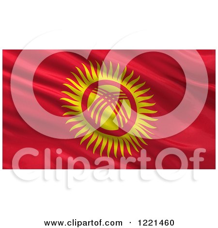 Clipart of a 3d Waving Flag of Kyrgyzstan with Rippled Fabric - Royalty Free Illustration by stockillustrations