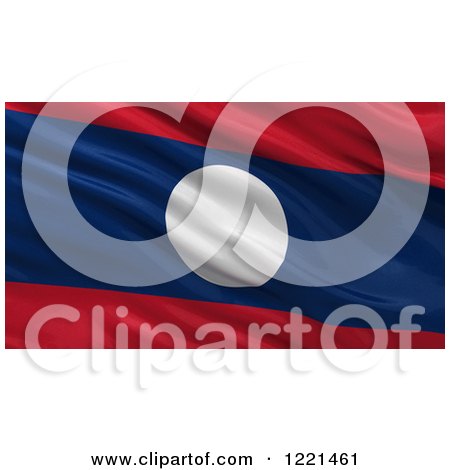 Clipart of a 3d Waving Flag of Laos with Rippled Fabric - Royalty Free Illustration by stockillustrations
