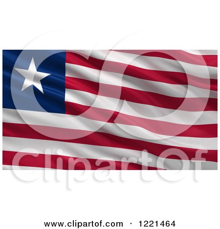 Clipart of a 3d Waving Flag of Liberia with Rippled Fabric - Royalty Free Illustration by stockillustrations