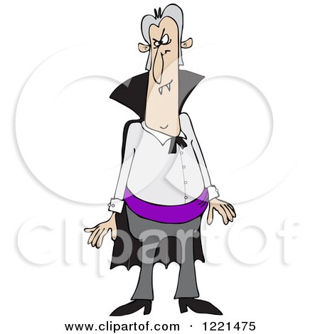 Clipart of a Vampire Standing with an Angry Expression - Royalty Free Vector Illustration by djart