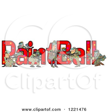 Clipart of a Paintball Team and Text - Royalty Free Illustration by djart
