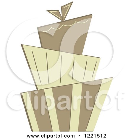 Clipart of a Three Tiered Funky Wedding or Birthday Cake - Royalty Free Vector Illustration by Pams Clipart