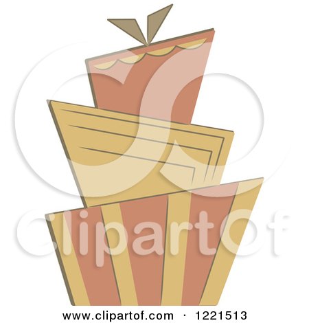 Clipart of a Three Tiered Funky Wedding or Birthday Cake 2 - Royalty Free Vector Illustration by Pams Clipart