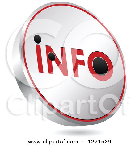 Clipart of a 3d Floating Silver and Red Info Icon - Royalty Free Vector Illustration by Andrei Marincas