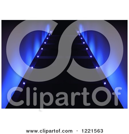 Clipart of Stairs with Blue Lighting - Royalty Free Vector Illustration by dero