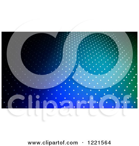 Clipart of a Gradient Green and Blue Background of Dots - Royalty Free Vector Illustration by dero