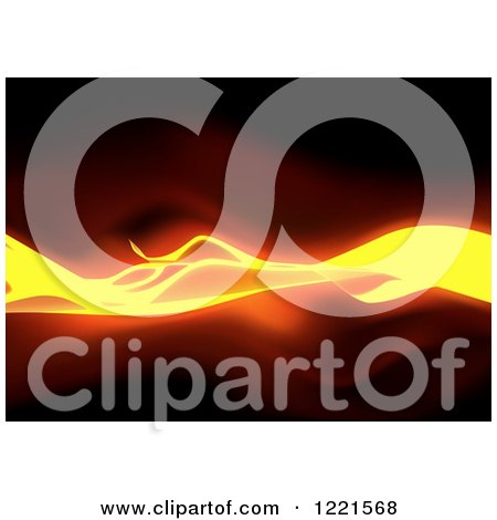 Clipart of a Background of Fiery Waves - Royalty Free Vector Illustration by dero