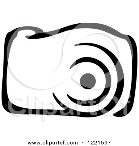 Clipart of a Black and White Camera 18 - Royalty Free Vector Illustration by Vector Tradition SM