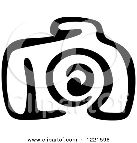 Clipart of a Black and White Camera 9 - Royalty Free Vector Illustration by Vector Tradition SM