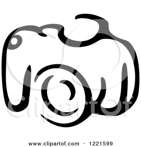 Clipart of a Black and White Camera 17 - Royalty Free Vector Illustration by Vector Tradition SM