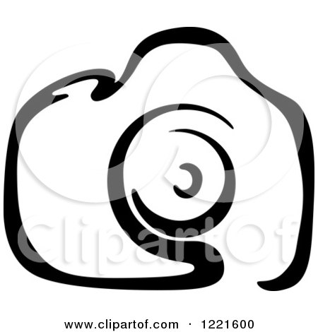 Clipart of a Black and White Camera 16 - Royalty Free Vector Illustration by Vector Tradition SM