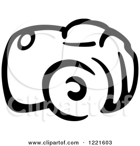 Clipart of a Black and White Camera 13 - Royalty Free Vector Illustration by Vector Tradition SM