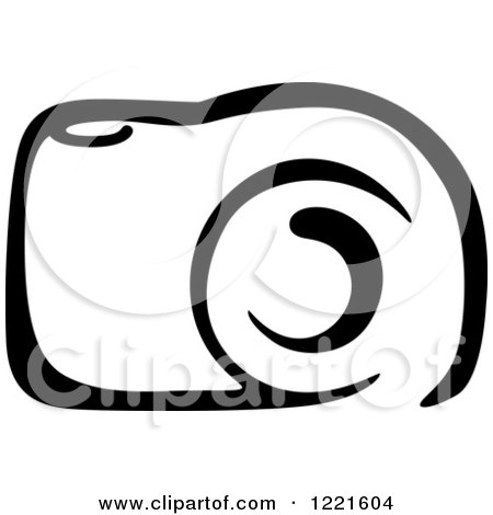 Clipart of a Black and White Camera 12 - Royalty Free Vector Illustration by Vector Tradition SM