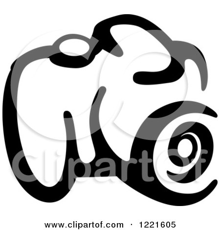 Clipart of a Black and White Camera 11 - Royalty Free Vector Illustration by Vector Tradition SM