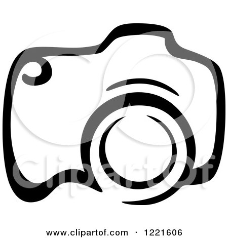 Clipart of a Black and White Camera 10 - Royalty Free Vector Illustration by Vector Tradition SM