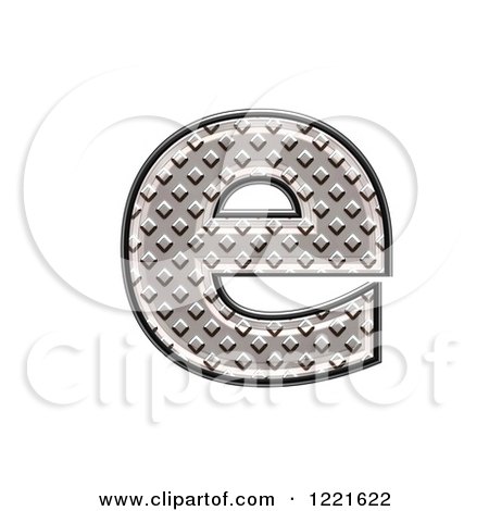 Clipart of a 3d Diamond Plate Lowercase Letter E - Royalty Free Illustration by chrisroll
