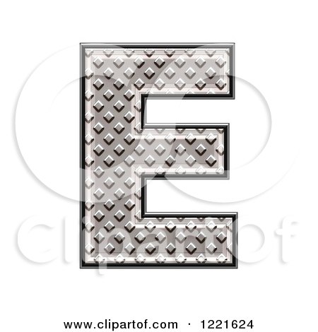Clipart of a 3d Diamond Plate Capital Letter E - Royalty Free Illustration by chrisroll