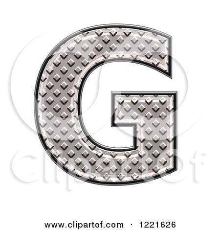 Clipart of a 3d Diamond Plate Capital Letter G - Royalty Free Illustration by chrisroll